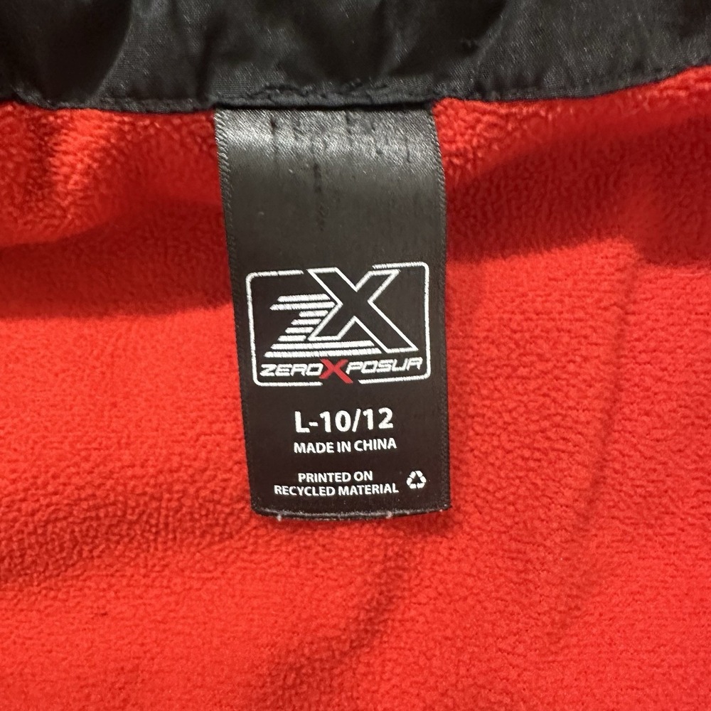 ZeroXposur Boys Winter Puffer Jacket Gray Black Hooded Fleece Lined Size L 10/12 - Picture 7 of 11
